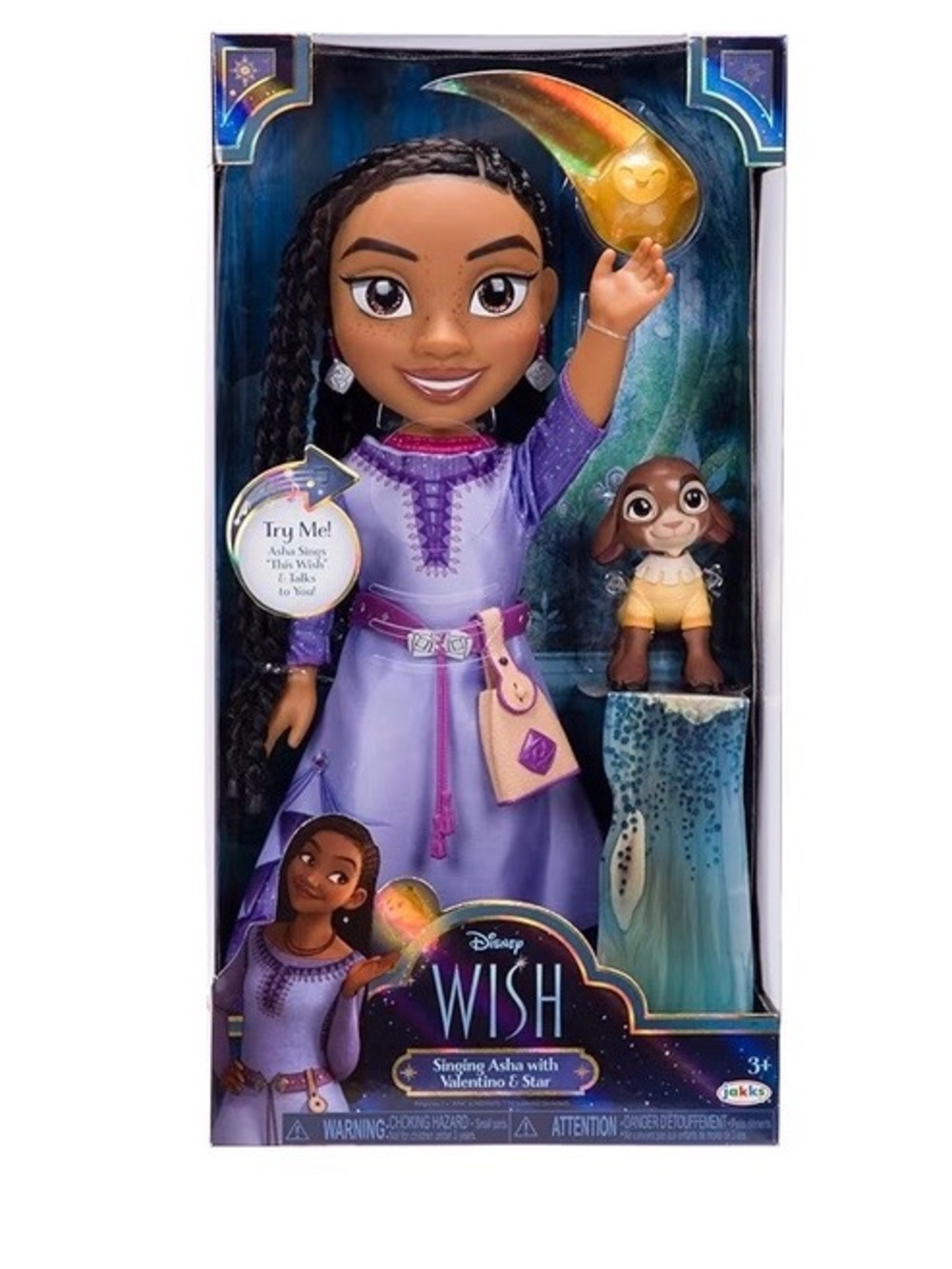Disney Purple Asha Singing Doll with Valentino & Star Accessory New